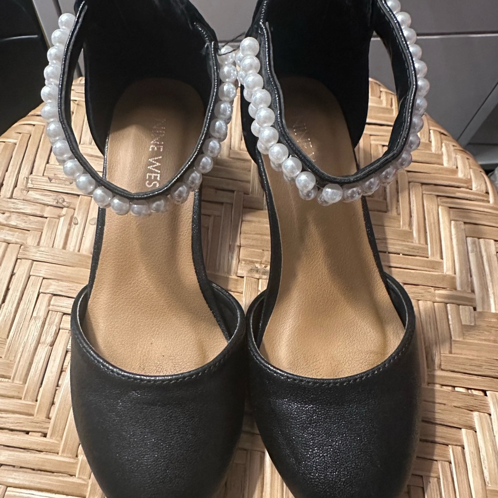 Black Heels with Ankle Strap and Silver Studs